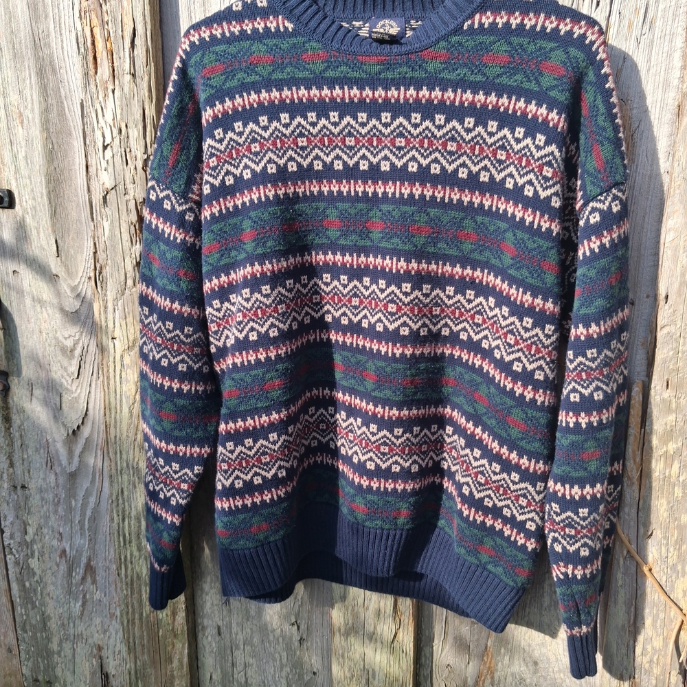 Dockers Men's Crewneck Sweater - Navy and Forest Green